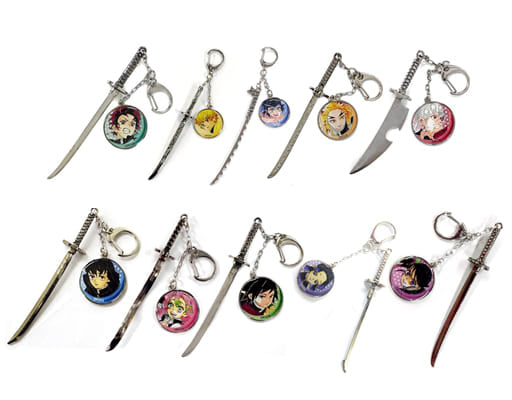 Kyojuro Rengoku, etc. Demon Slayer: Kimetsu no Yaiba Collection Charm Big Jump Festa 2020 Limited All 10 Types Set Charm [USED]
