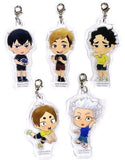 All 5 Types Set All Japan Youth Acrylic Charm Kyun Chara Illustrations Ichiban Kuji Haikyu!! TO THE TOP -Strong People Gather!- G Award Key Ring [USED]