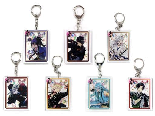 Tsurumaru Kuninaga, etc. Touken Ranbu ONLINE 5th Anniversary Campaign Key Chain B FamilyMart Limited All 7 Types Set Key Ring [USED]