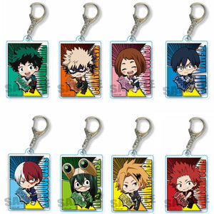 All 8 Types Set My Hero Academia Gyugyutto Traiding Acrylic Keychain Key Ring [USED]