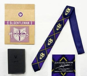 Kira Yoshikage KILL A 's tie Tie Purple x Gold ultra-violence x Diamond is Unbreakable With Bag Character apparel [USED]