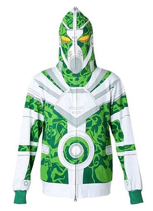 Kakyoin Noriaki Hierophant Green Narikiri Hoodie Green x White S Size Stardust Crusaders Premium Bandai Limited Character apparel [USED]