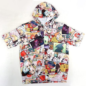 SD 4 Frames Total Pattern Short Sleeve Hoodie Free Size Nora, Princess, and Stray Cat 2 C92 Goods Character apparel [USED]