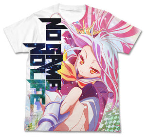 Shiro Full Graphic T-shirt White L Size No Game No Life: Zero Character apparel [USED]