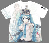 Hatsune Miku 10th Anniversary Full Graphic T-Shirt White Free Size VOCALOID Character apparel [USED]