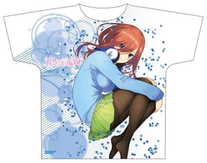 Nakano Miku Full Graphic T-shirt White Free Size The Quintessential Quintuplets Character apparel [USED]