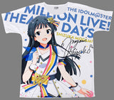 Mogami Shizuka Signed ver. Full Color T-shirt Nouvelle Tricolor ver. White Free Size L Size THE iDOLM@STER MILLION LIVE! THEATER DAYS 1st anniversary in AKIHABARA Character apparel [USED]