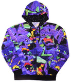 Eva First Unit Full Graphic Light Hoodie Purple L Size Evangelion Series Character apparel [USED]