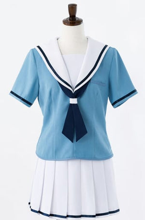 Hanasakigawa Girls' Academy High School Uniform Summer Version Light Blue x White M Size BanG Dream! Character apparel [USED]