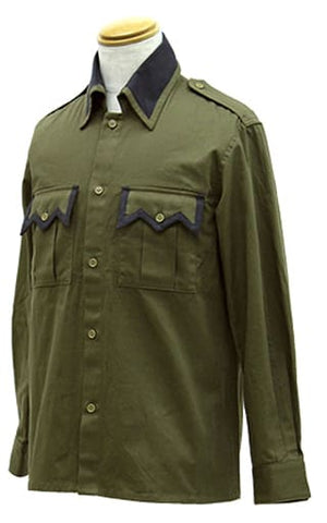 Mithril Field Clothing Design Shirt Khaki L Size Full Metal Panic! Invisible Victory Character apparel [USED]