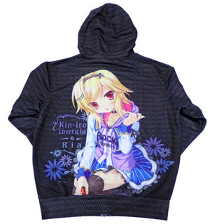 Soma Ria Full Print Hoodie Black Free Size Kiniro Loveriche -Golden Time- C96 Goods Character apparel [USED]