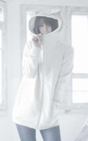 PredatorRat Long Length Cat Ear Hoodie Oatmeal Character apparel [USED]