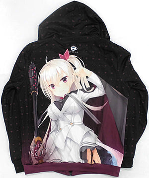 Akazuki Kanna Full Print Hoodie Winter ver. Black XL Size Kissa Stella to Shinigami no Chou Character apparel [USED]