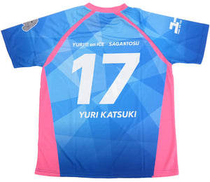 Katsuki Yuuri Collaboration T-shirt Blue M Size Yuri on Ice x Sagan Tosu Character apparel [USED]