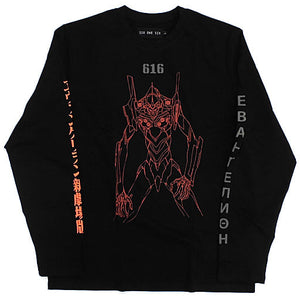 Eva First Unit Long Sleeve T-Shirt Black S Size Neon Genesis Evangelion x 616 EVANGELION STORE TOKYO-01 Goods Character apparel [USED]