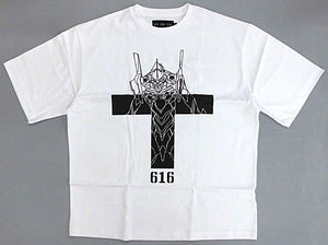 First Unit Cross T-shits White M Size Neon Genesis Evangelion x 616 EVANGELION STORE TOKYO-01 Goods Character apparel [USED]