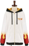 Rengoku Kyojuro Image Hoodie White L Size Demon Slayer: Kimetsu no Yaiba Character apparel [USED]