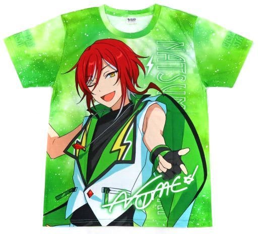 Natsume Sakasaki Ensemble Stars! Full Graphic T-Shirt Green Free Size Character apparel [USED]