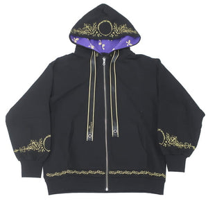 General Pattern Hoodie Embroidery ver. Black Free Size Disney: Twisted-Wonderland Character apparel [USED]