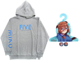 Nakano Miku FIVE Hoodie With Character Hangers & 2 Tin Badges Gray XL Size The Quintessential Quintuplets SS Character apparel [USED]