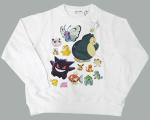 POKEMON DANCE PARTY UNISEX CREW Sweatshirt White XS Size Pokemon x LEVI 'S Character apparel [USED]