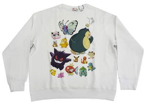 POKEMON DANCE PARTY UNISEX CREW Sweatshirt White M Size Pokemon x LEVI 'S Character apparel [USED]