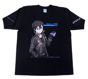 Kirito Commemorative T-shirt Black Free Size Xperia x Sword Art Online 2nd Xperia 2020 Summer Campaign Winner Character apparel [USED]