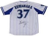 Kuwahara Masayuki # 37 Yokohama DeNA BayStars Autographed High Quality Replica Uniform Yokohama Blue Home White M Size Character apparel [USED]