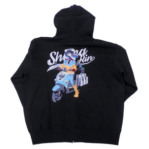 Shima Rin Embroidered Zip Hoodie Camping Touring Ver. Black XL Size Laid-Back Camp Character apparel [USED]