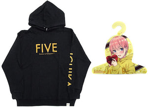 Nakano Ichika FIVE Hoodie with Character Hanger Black L Size The Quintessential Quintuplets SS Character apparel [USED]