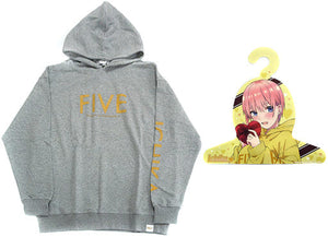 Nakano Ichika FIVE Hoodie with Character Hanger Gray L Size The Quintessential Quintuplets SS Character apparel [USED]