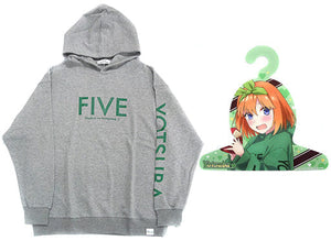 Nakano Yotsuba FIVE Hoodie with Character Hanger Gray L Size The Quintessential Quintuplets SS Character apparel [USED]