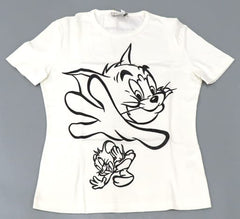 Tom Jerry Tom & Jerry X Castelbajac Short Sleeve Crew Neck T-Shirt White Size M Character apparel [USED]