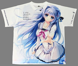 Haruka Kousaka 9 -Nine- Full Graphic T-Shirt White Free Size Akiba Pop Festival 2020 in Summer Limited Character apparel [USED]