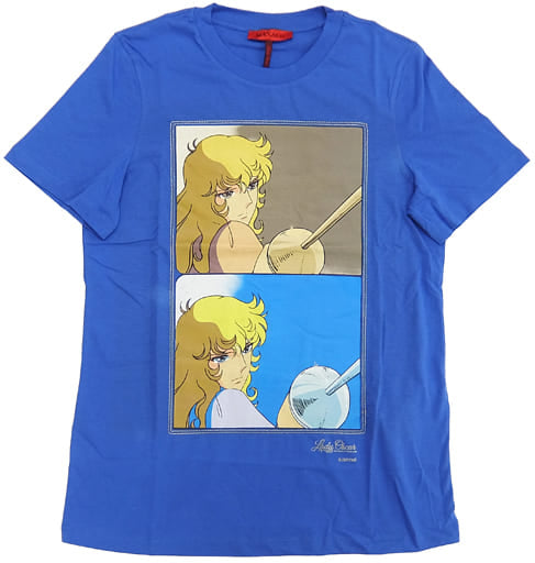 Oscar Francois de Jarjeyes The Rose of Versailles X Max & Co. Lady Oscar Graphic T-Shirt Cornflower Blue Size: L Character apparel [USED]