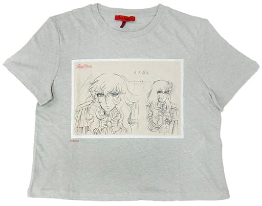 Oscar Francois de Jarjeyes The Rose of Versailles X Max & Co. Lady Oscar Sketch T-Shirt Gray Size: L Character apparel [USED]