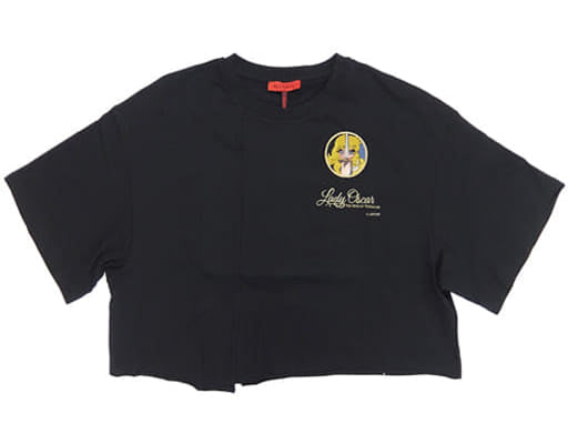 Oscar Francois de Jarjeyes The Rose of Versailles X Max & Co. Lady Oscar Cropped T-Shirt Black Size: L Character apparel [USED]