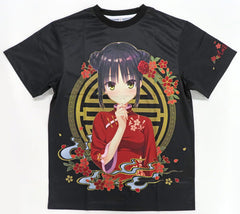 Natsume Shiki Ver.2 Cafe Stella to Shinigami no Chou Full Print T-Shirt Black Free Size C100 Limited Character apparel [USED]