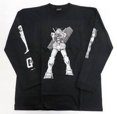 Gundam Amuro Ray Mobile Suit Gundam 1st Long T-Shirt Black Free Size Parco X Gundam Collaboration Item Fair Limited Character apparel [USED]