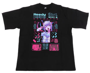 Tenshi-Chan Shoten T Needy Girl Overdose Graphic T-Shirt Black XL Size Character apparel [USED]