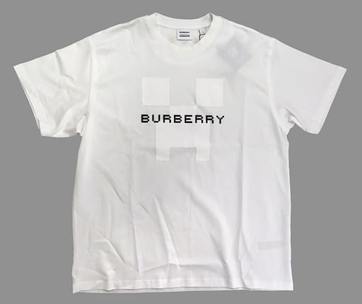 Logo Print Burberry x Minecraft Cotton Oversized T-Shirt White Women's Size M Character apparel [USED]