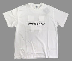 Logo Print Burberry x Minecraft Cotton Oversized T-Shirt White Women's Size M Character apparel [USED]