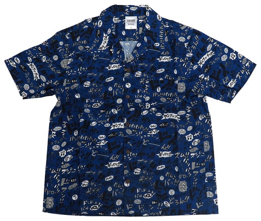 Onomatopoeia One Piece Aloha Shirt Blue Size: L Jump Shop Summer Jump Collection 2023 Limited Character apparel [USED]