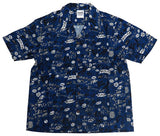 Onomatopoeia One Piece Aloha Shirt Blue Size: L Jump Shop Summer Jump Collection 2023 Limited Character apparel [USED]