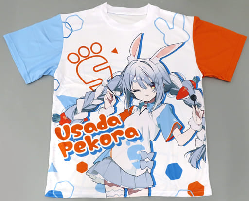 Usada Pekora Kei Mochizuki Vtuber Hololive Full Graphic T-Shirt Full Color Free Size Darts Live Limited T-shirt [USED]