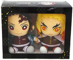 Kamado Tanjirou & Rengoku Kyoujyurou Plush Toy Set of 2 Demon Slayer Kimetsu no Yaiba x Kura Sushi Collaboration Campaign 2nd Bikkurapon! Gold Prize Plush Toys [USED]