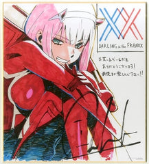 Zero Two DARLING in the FRANXX Masayoshi Tanaka Newly Drawn Reproduction Shikishi Some Participating Stores Limited Blu-ray/DVD Vol.1 Purchase Bonus Shikishi [USED]