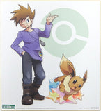 Blue Eevee Pokemon Arigahitoshi Newly Drawn illustration Shikishi KOTOBUKIYA Shop Pokemon Center Limited ARTFX J Gary with Eevee 1/8 PVC Painted Purchase Bonus Shikishi [USED]