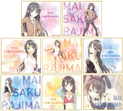 Mai Sakurajima, etc. Rascal Does Not Dream of a Dreaming Girl Mini Shikishi All 8 Types Shikishi [USED]