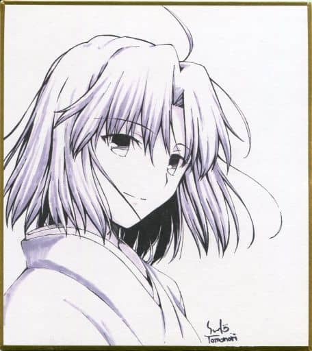 Ryougi Shiki The Garden of Sinners Tomonori Sudo Newly Drawn Reproduction Shikishi Machi Asobi Limited Bizan Ropeway Round-Trip Ticket Purchaser Benefits Shikishi [USED]